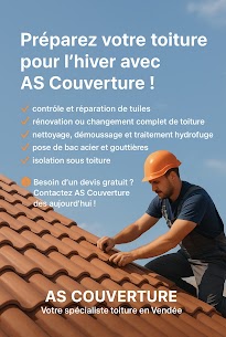 Artisan AS Couverture en intervention sur toiture en Vendée avec son savoir-faire